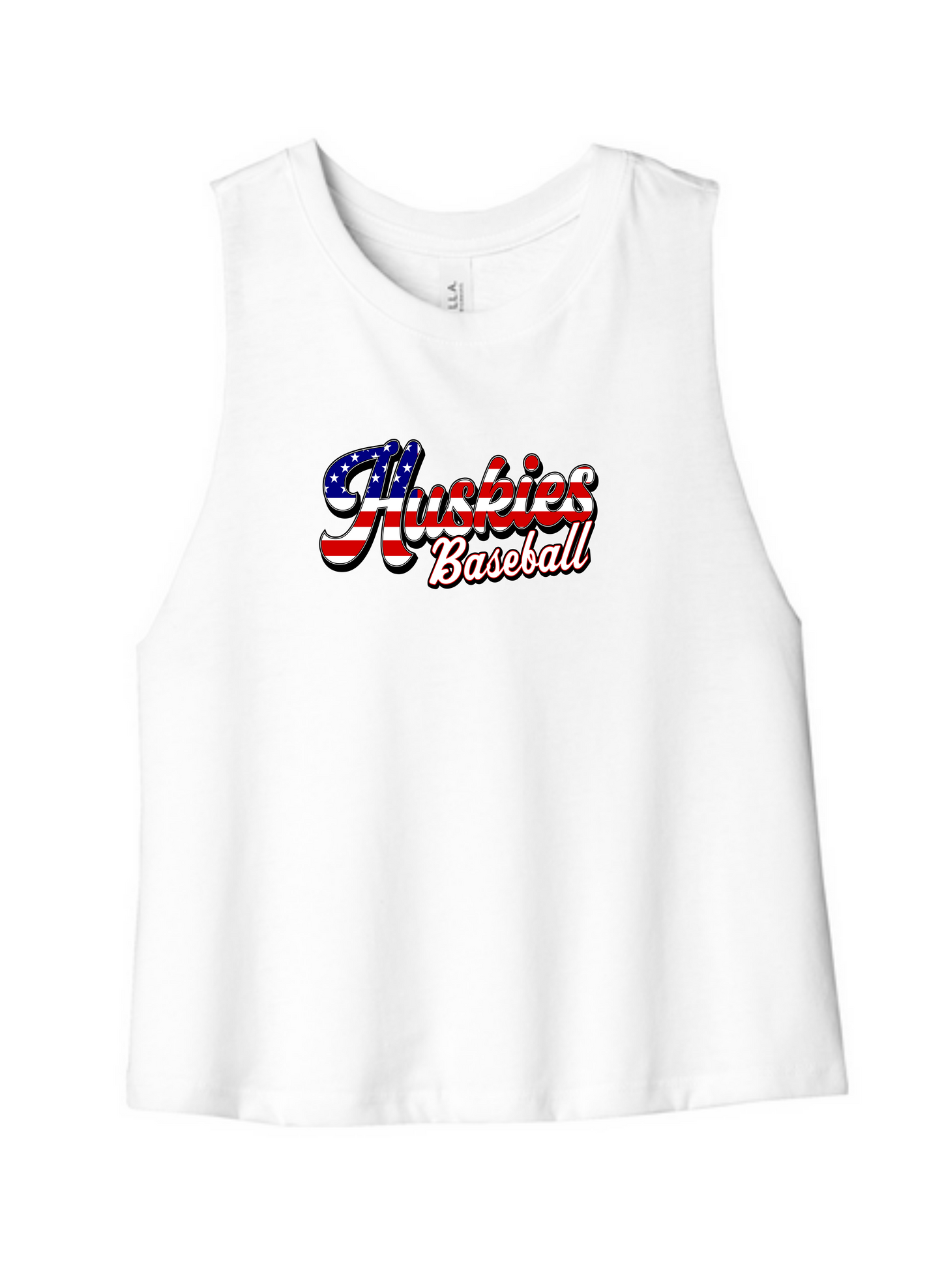 American Huskies Baseball  |  Adult  |  Bella Canvas Racerback Cropped  |  TA012