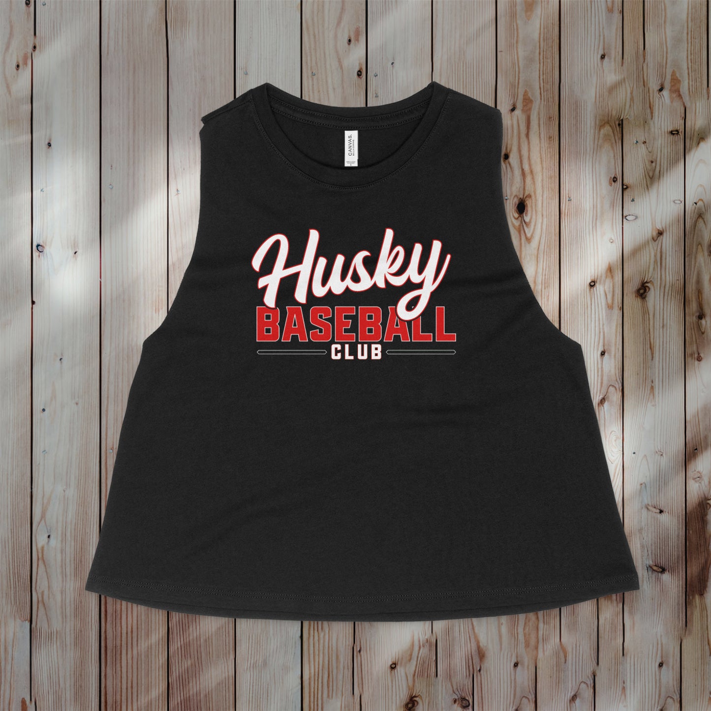 Husky Baseball Club  |  Adult  |  Bella Canvas Racerback Cropped  |  HBC012