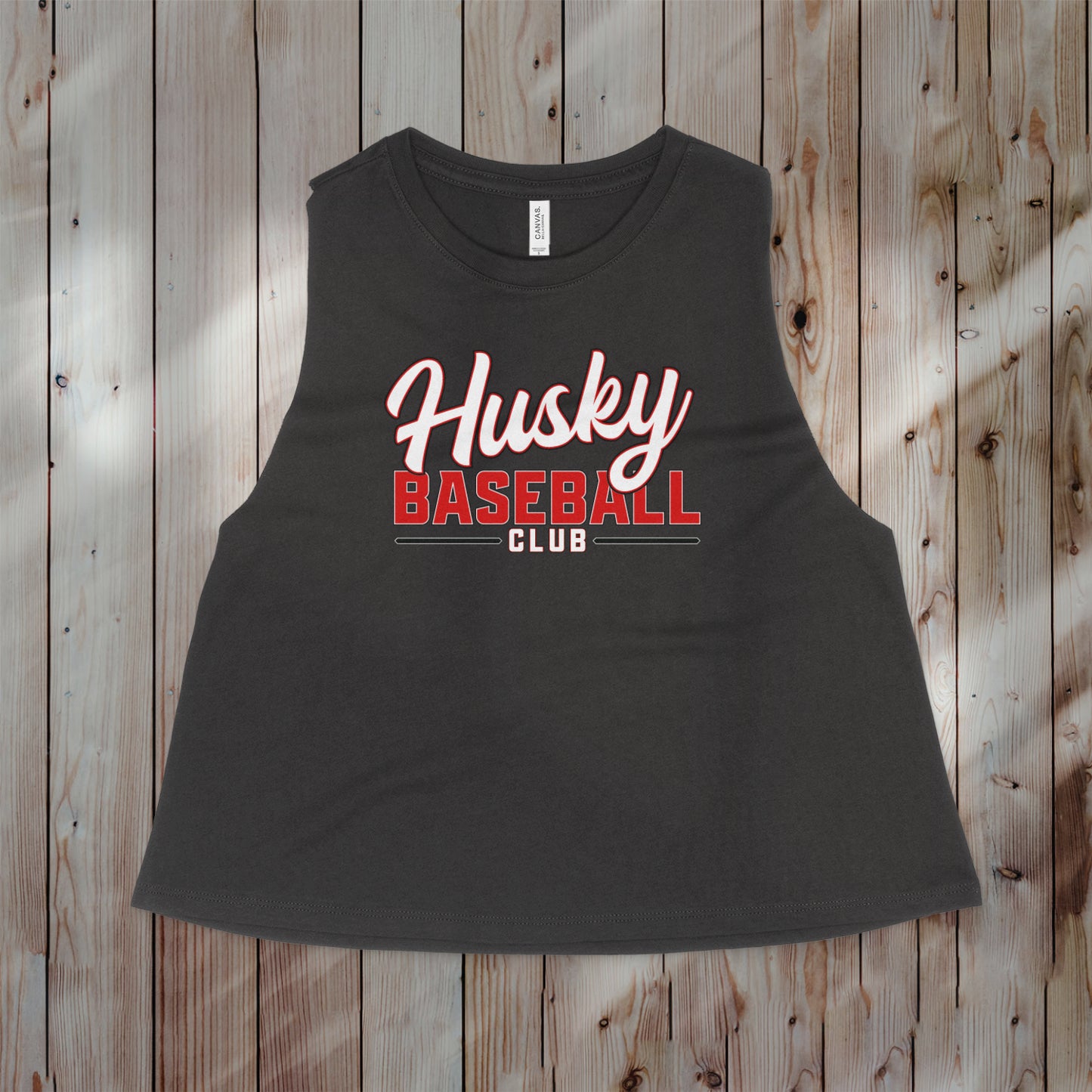 Husky Baseball Club  |  Adult  |  Bella Canvas Racerback Cropped  |  HBC012