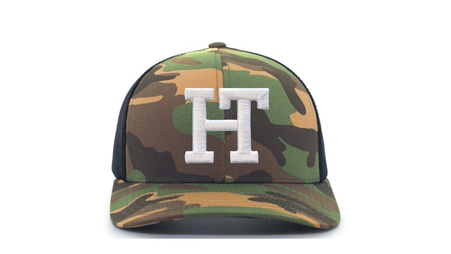 Hat  |  Richardson 112  |  Camo with Black Mesh Snapback  |  HH005