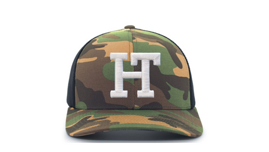 Hat  |  Richardson 112  |  Camo with Black Mesh Snapback  |  HH005